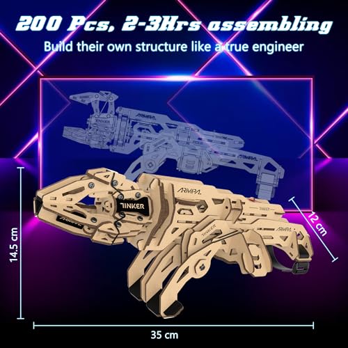 COWVTUJ ARMPAL Mechanical Claw Model Kit 3D Wooden ClawBot Puzzle for Adults and Teens Self-Assembly Robot Arm Building Kits to Build Laser-Cut Wooden Puzzle Mechanical Toy Realistic Robot Toy Gifts - Image 4