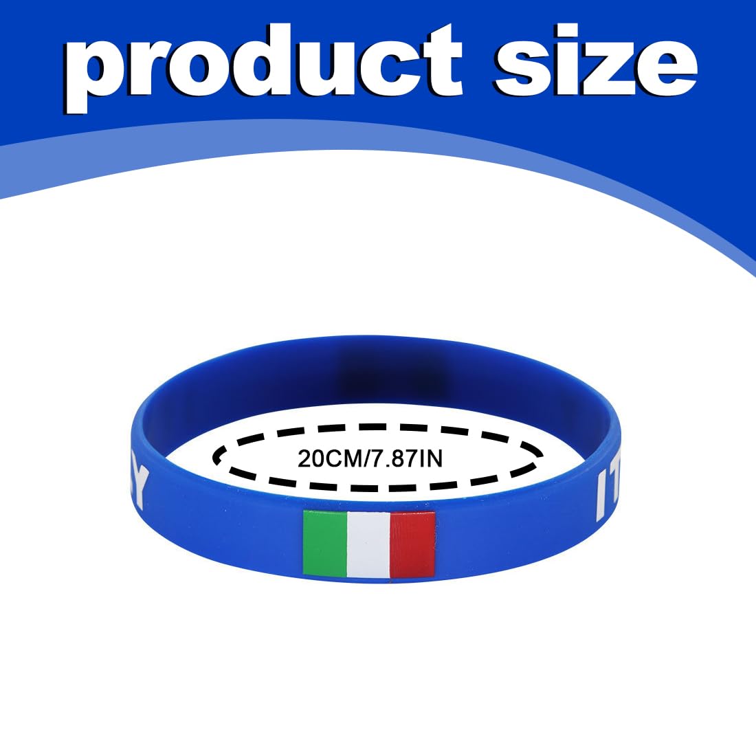 6 Pezzi Figc Italia Braccialetti In Gomma Ufficiali Nazionale Italiana, Braccialetto Con Bandiera Nazionale Figc Italia Official Bracelets In Rubber, Silicone Per Feste(D)