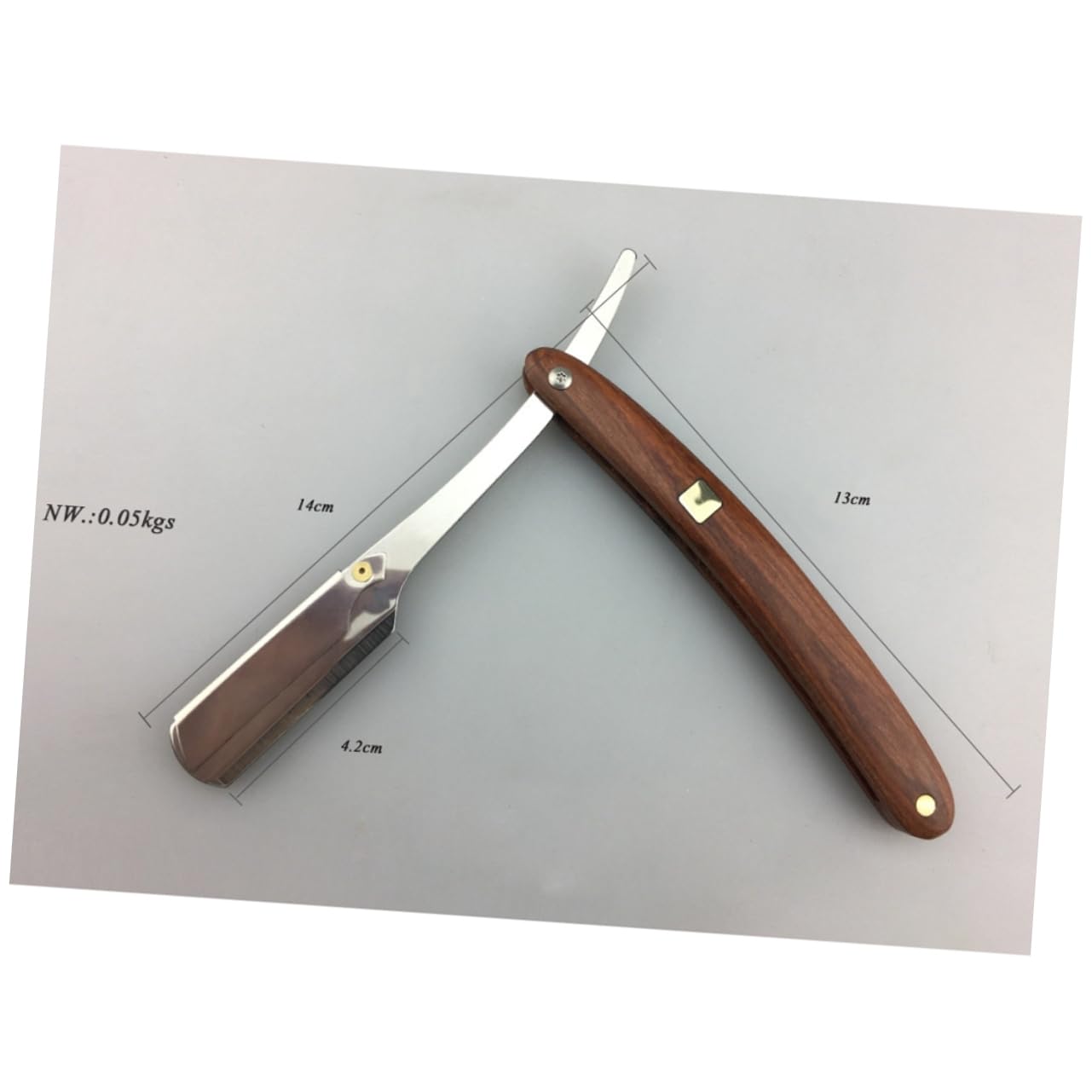 Baluue Elegant Vintage Style Razor Manual Shaver Wooden Handle Razor for Men Great for Beard Sideburns Fine Hair