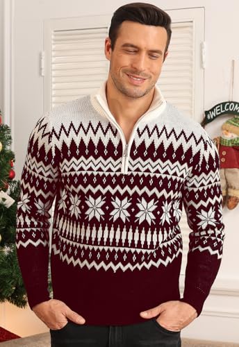 Aiyino Men's Halloween Christmas Knitted Pullover Sweater Warm Long Sleeve Polo Sweaters4