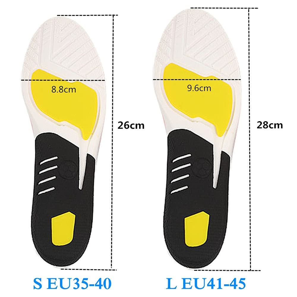 Plantilla Deportiva Cuidado de pies ortopédicos de Silicona para pies Zapatos Sole talón Dolor Plantar Fasciitis Amortiguador Almohadillas(3 Pairs,L EU 41-45)
