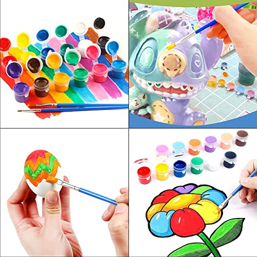 167 Pcs Acrylic Paint Set For Kids&Adults,Bulk Set Of 24 Washable Paint Sets In 12 Colors,Acrylic Paint Strips With 20 Pcs Paintbrushes Perfect For Home Birthday Classroom Party Favors #TOP4