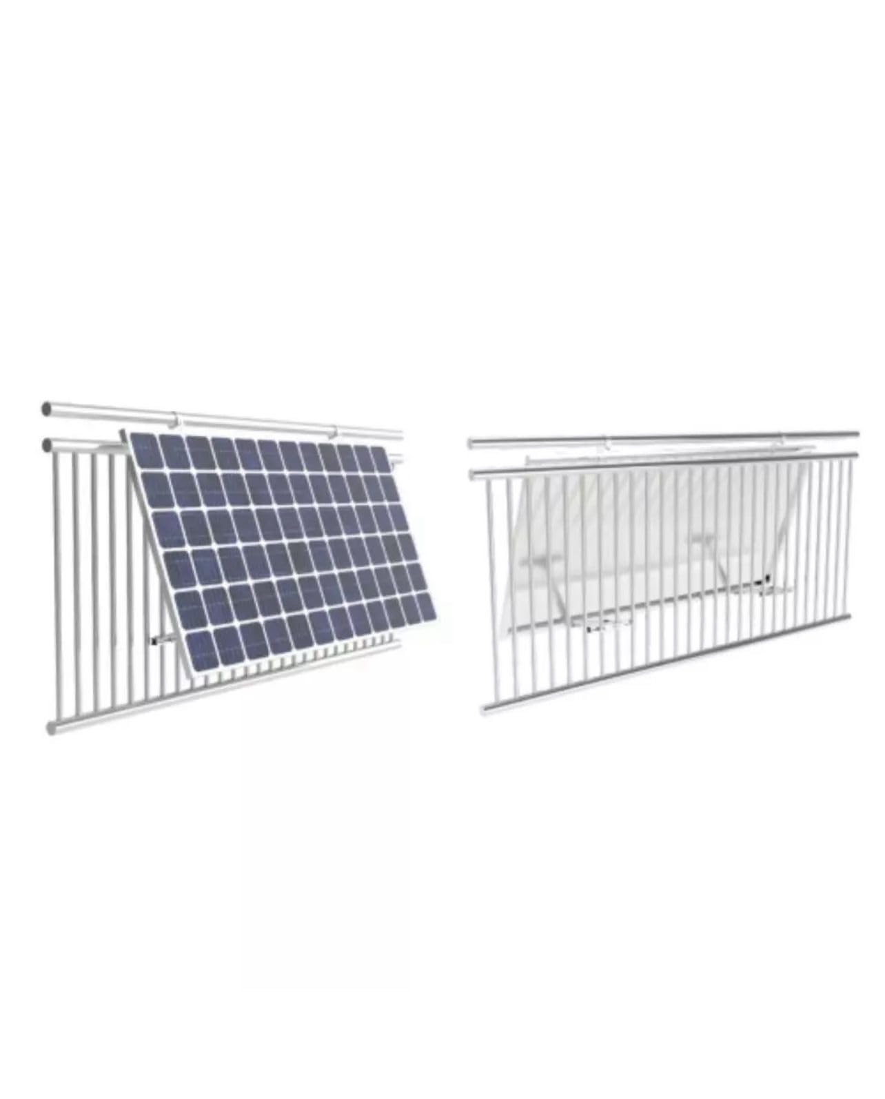 Generico Kit Fotovoltaico per Balcone da 820W, 4.19% di Efficienza, Grigio Argento, con Funzione WLAN e Inverter Micro da 800W, Include Staffa e Cavi da 10m e 3m, Facile Installazione