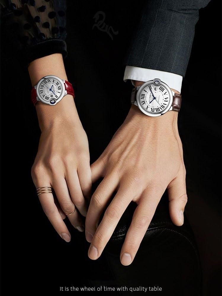 Cinturino Convesso In Vera Pelle Per Cinturini Per Orologi Cartier Ballon Bleu Con Fibbie Pieghevoli