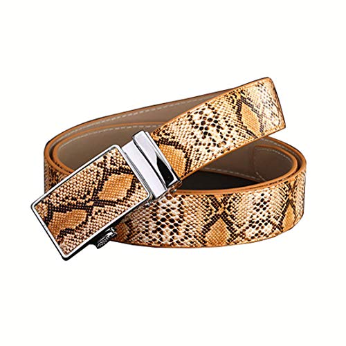 Fashion Men's Snake Print Belt Automatic Buckle Snakeskin Embossed Belt Genuine Leather Designer Jeans Belts3