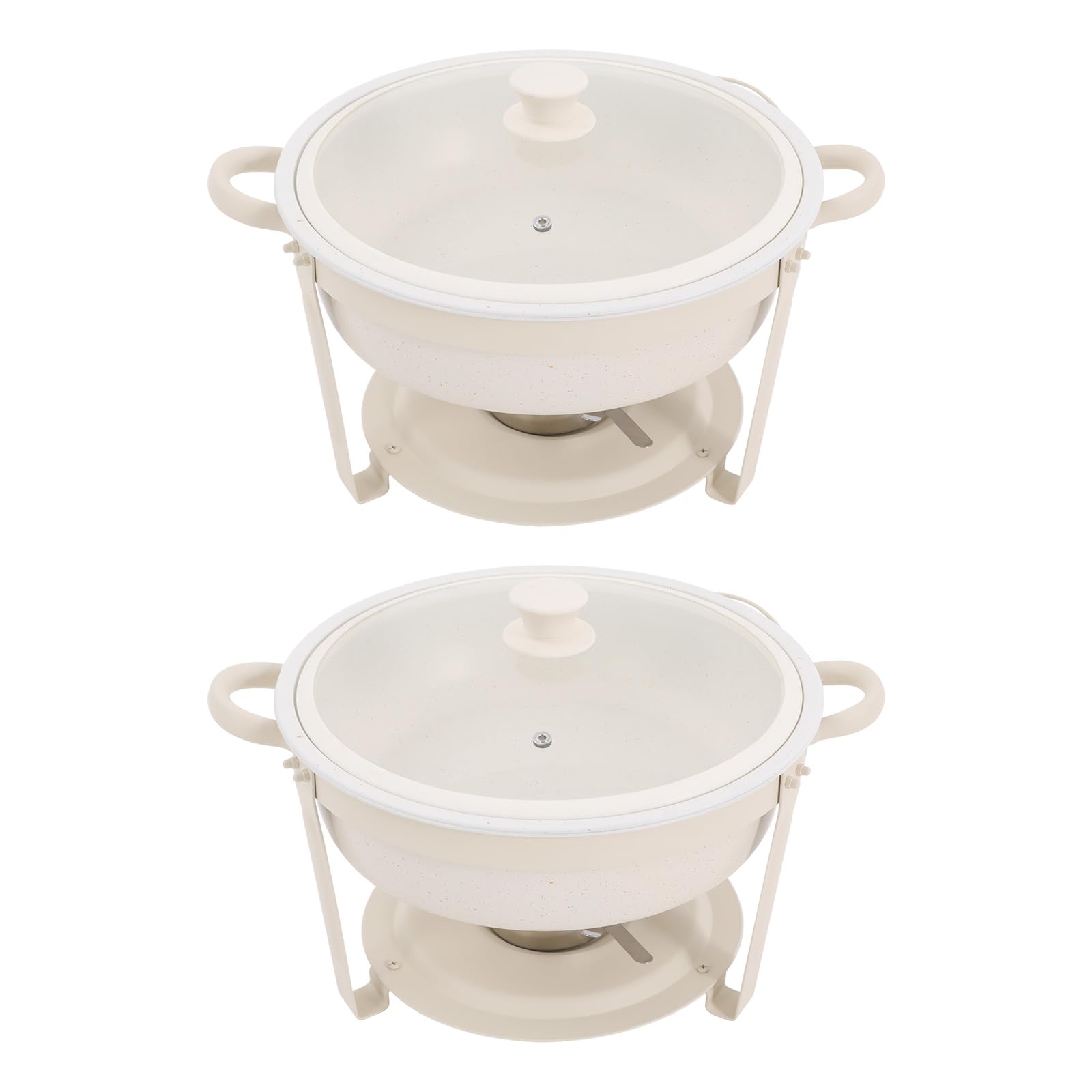Chafing dish, plato de servir, juego de aparador de 2 piezas 5QT de acero | Set 2 platos 5,5L, acero inoxidable con revestimiento maifanite, vidrio templado, servicio caliente o frío
