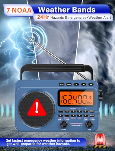 Jazmm Digital Am Fm Shortwave Radio With Best Reception,4000Mah Rechargeable Portable Radio With Noaa Weather Alert thumb #4