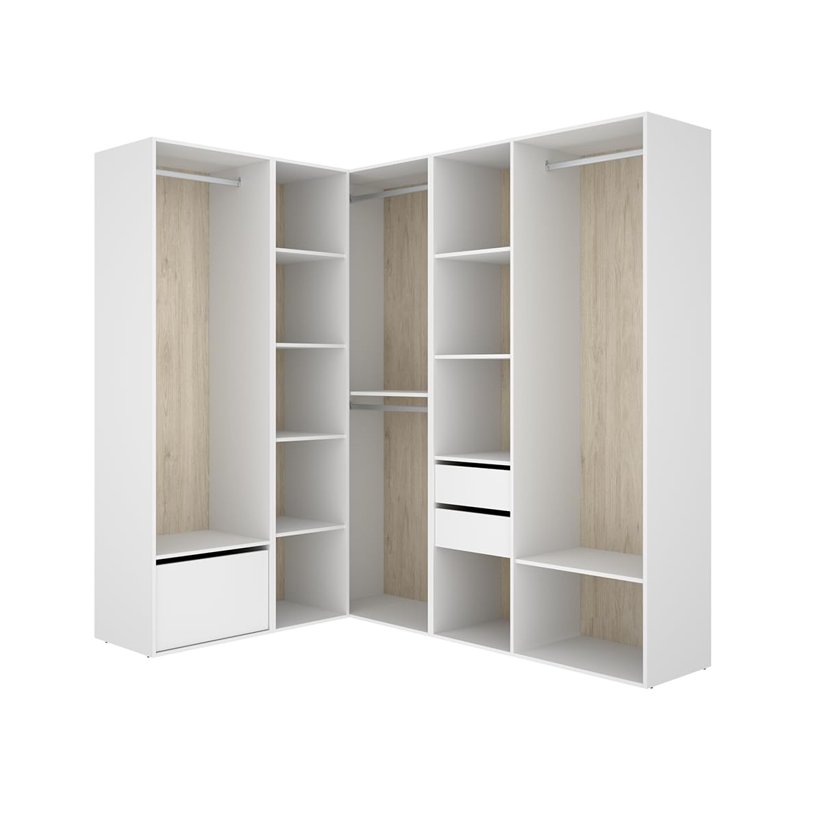 DEKIT Grupo RIMOBEL-Conjunto Armario-VESTIDOR Rincon con Trasera Reversible