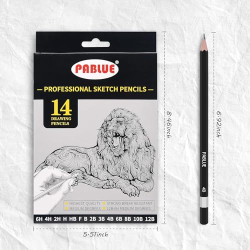 Crayons à dessin UNJOO Solution complète 14 graduations pour ne plus manquer de nuances - 2