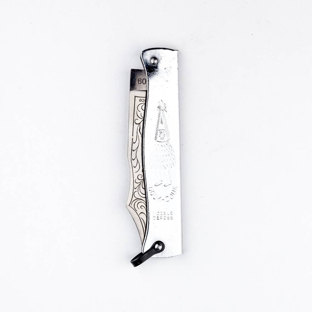 Couteaux régionaux 61715 Couteau Lame 7 cm Acier INOX Z70CD15 Manche 9 cm, Longueur Lame 7 cm Métal Chromé