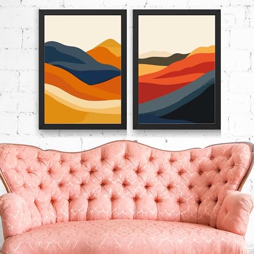 Image of CRAFT QUEST Set of 2 piece of Wall Art poster Frame Painting for Wall Decoration With Acrylic Glass, living room, Home Office, Restraunt (Black, 10 X 13 Inches)