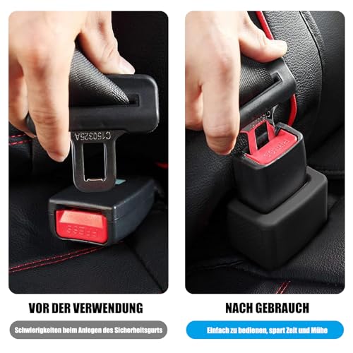 2 Stück Auto Gurtschloss Halterung, Sicherheitsgurt Halter für einfaches Anschnallen, Auto Assistent Zubehör für Autos, Schwarz