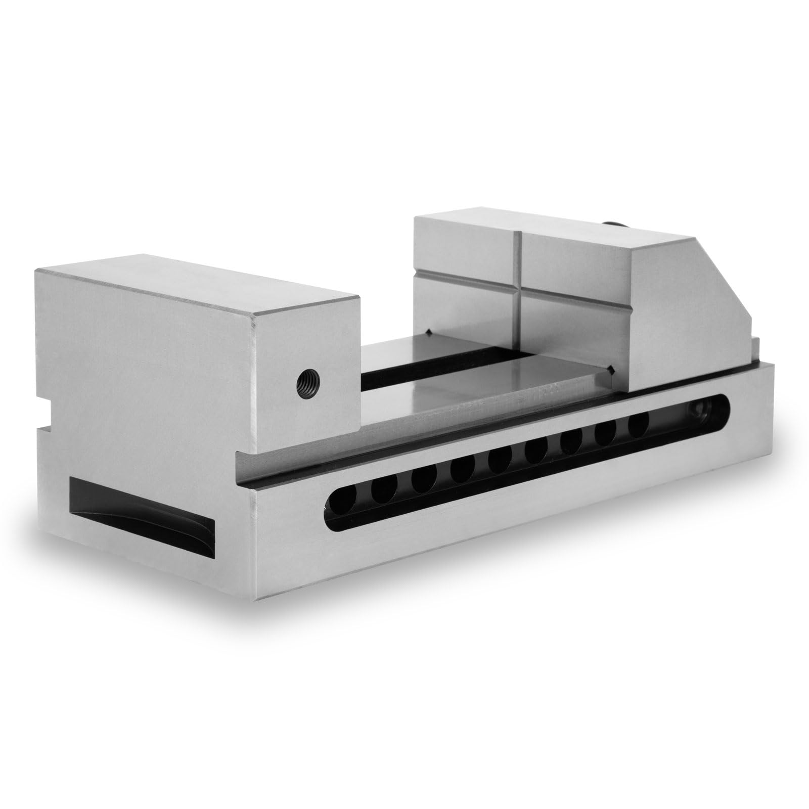 EBERTH Tornillo de banco de precisión, ancho de mordaza 125 mm, fuerza máxima de sujeción 160mm, altura de mordaza 50mm, de acero robusto, profesional, para trabajos diversos, para taller