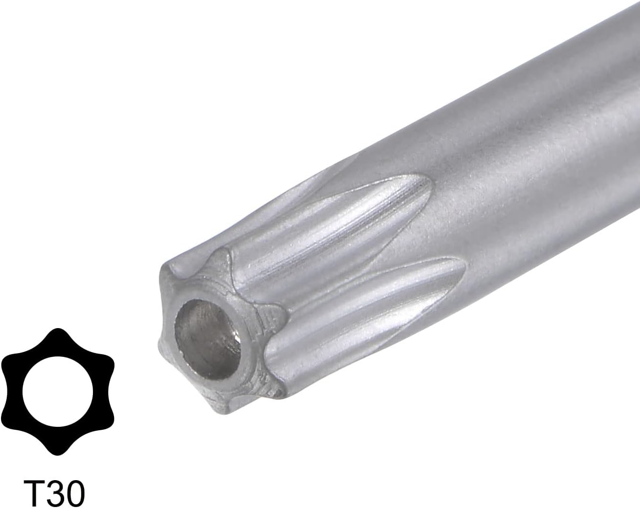 HARFINGTON 2pcs T30 Tamper Proof Torx Star Key Bit Wrench L Shape 5.31" Long Arm High Carbon Steel Hand Tool for Automotive/Daily Repairs