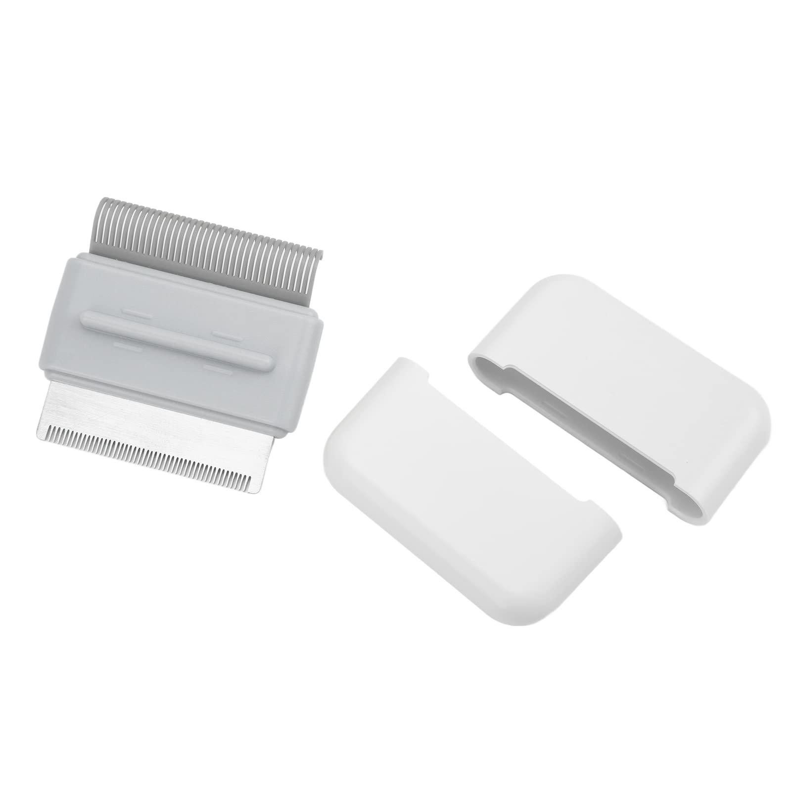 Pet Grooming Comb with Quadrate Storage Box for Dogs Cats Long Short Hair (Square Gray [Pocket Comb])