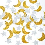 Glitter Moon Stars Paper Table Confetti Gold Twinkle Stars Crescent Table Decor Wedding Engagement F
