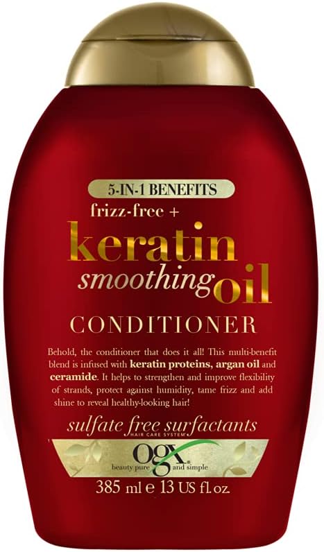 OGX Anti Frizz Keratin Smoothing Oil 5 in 1 Sulfate Free Hair Conditioner 385ml