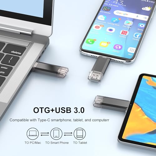 RAOYI Chiavetta USB 3.0 Gen1 64GB Doppia USB-C e USB-A - OTG, Compatibile con PC, Smartphone Android, Xiaomi/OnePlus (Nero)