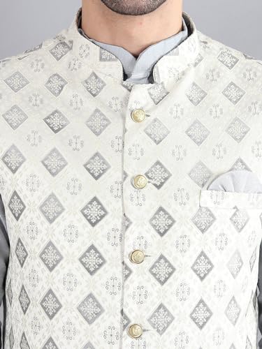 Image of Uri and MacKenzie Men's Silk Blend Kurta Pajama with Designer Ethnic Nehru Jacket /Modi Jacket