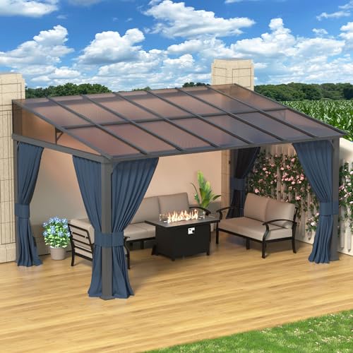 RTDTD 10' x 14' Gazebo，Hard Top Lean to Gazebo Wall