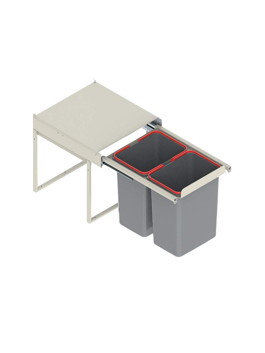 Rejs Black Recycle Bin Pull Out Kitchen Waste Bin 450Mm - 40 Ltr (Jc606-2)