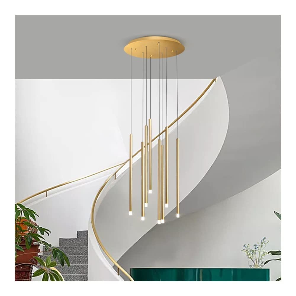 LYMSXAZOU LED Pendant Light Cluster Suspended Chandelier | Modern Duplex Spiral Staircase Fixture for Kitchen Island, Loft, Bar, Foyer Adjustable Height, Contemporary Design