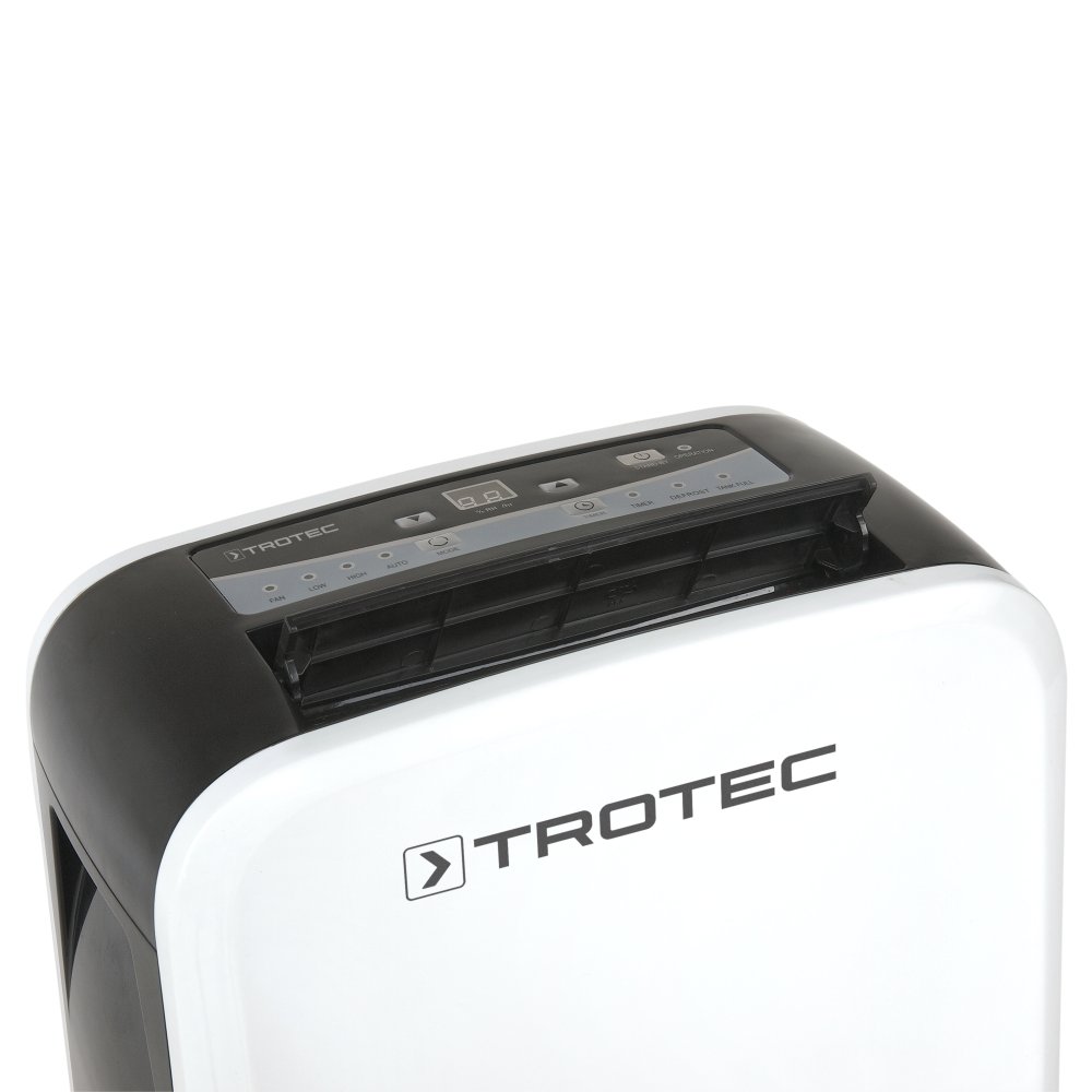 TROTEC Deshumidificador eléctrico TTK 71 E / 24L / Pantalla LED/Desagüe 2L / Silencioso/Portátil/para Habitaciones de 50m² / 125m³ / Filtro de Aire
