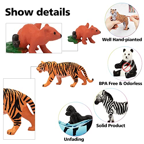 Toymany F-XYS02-14P01 14Pcs 1-2 Inch Tiny Jungle Animal Figures Toy thumb #6