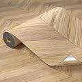 Oxdigi Peel and Stick Herringbone Vinyl Flooring Roll 23"x 196"/32 Sq.Ft, Self Adhesive Vinyl Floor Tiles Wood Plank Flooring Waterproof Wear-Resistant for Any Room, DIY Floor Coverings, Nature Wood