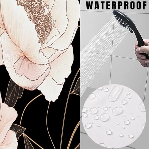 Rideau de douche lavable anti éclaboussures pour baignoire