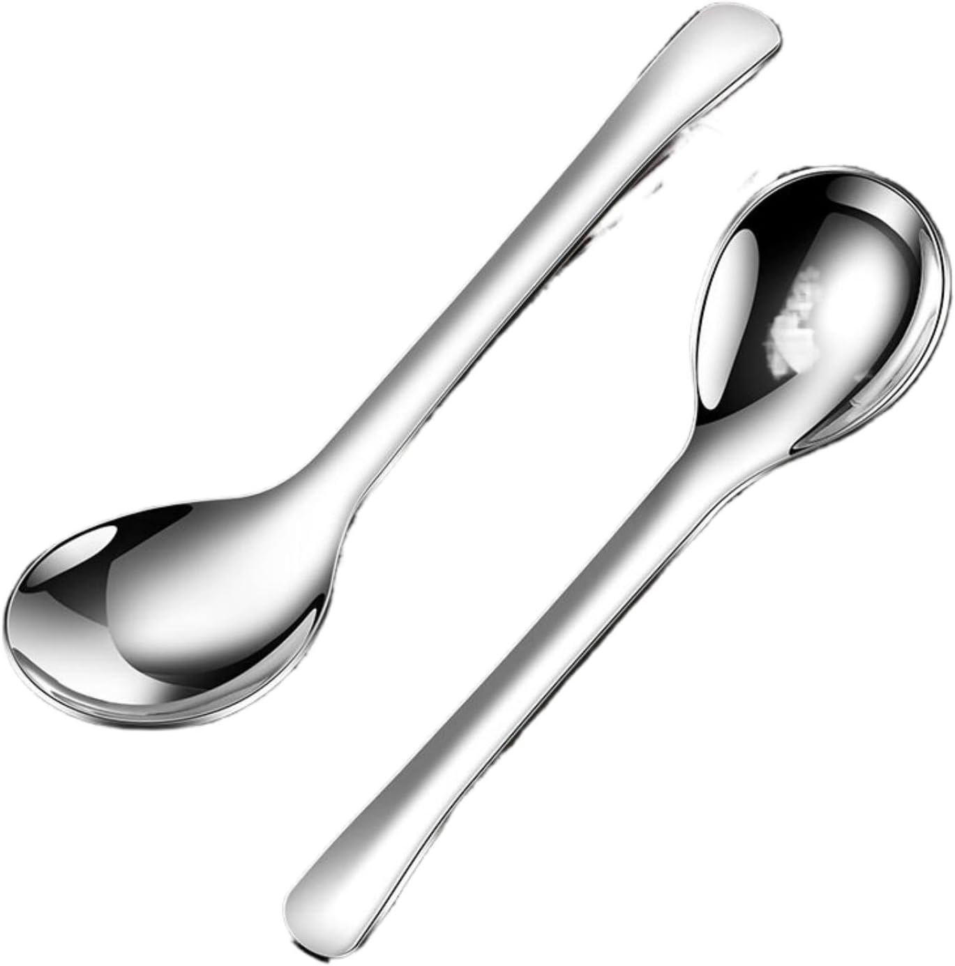 316不锈钢大号勺子 Stainless Steel Long handled soup spoons，Spoons,Meal spoon 家用高档圆勺调羹吃饭勺喝汤匙长柄加深 Household Cleaning，Kitchen Storage Essentials