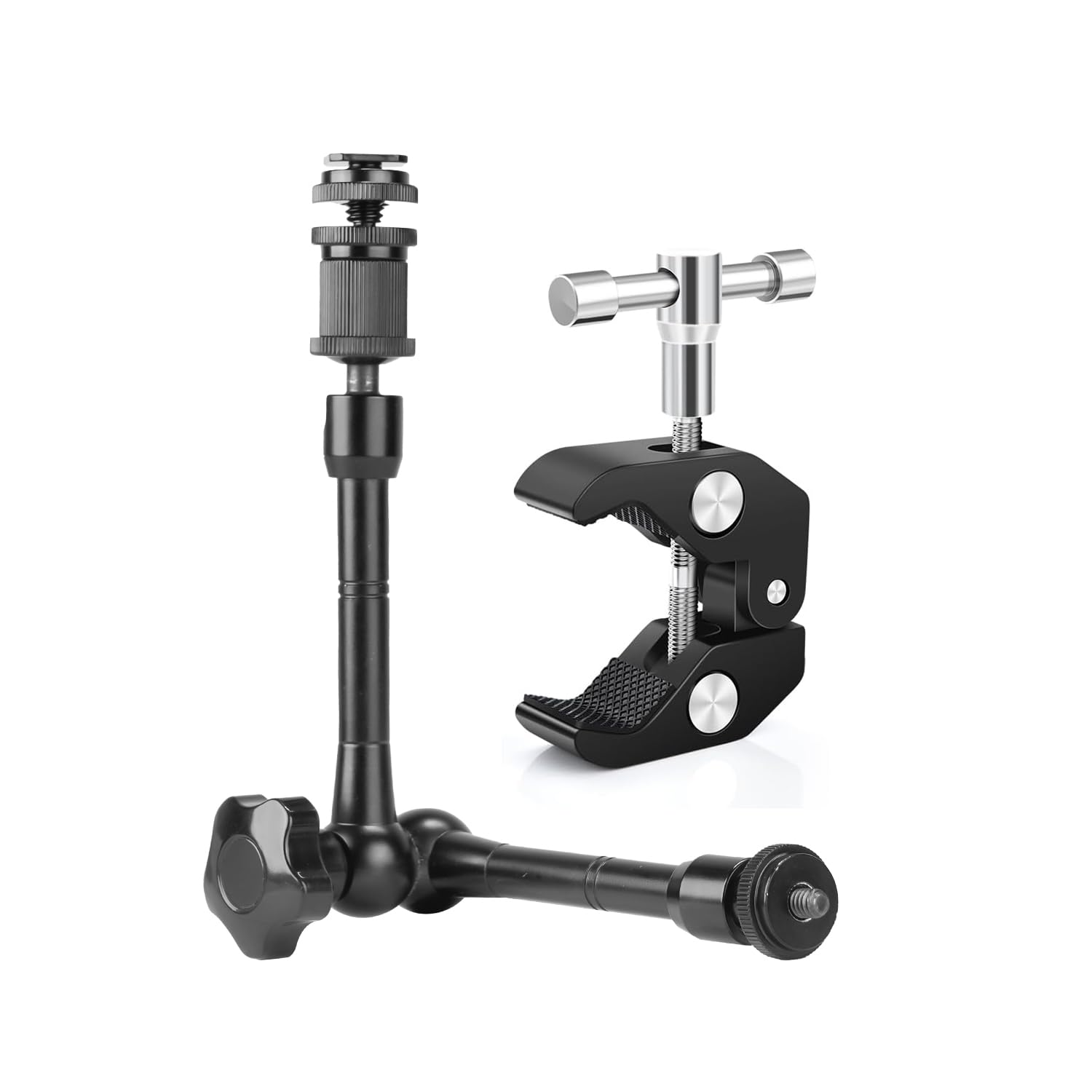 Hiffin 11inch Adjustable Articulating Friction Magic Arm & Large Super Clamp for Camera Rig, LCD Monitor, LED Flash Lights (11 inch Magic arm+clamp)-image-33