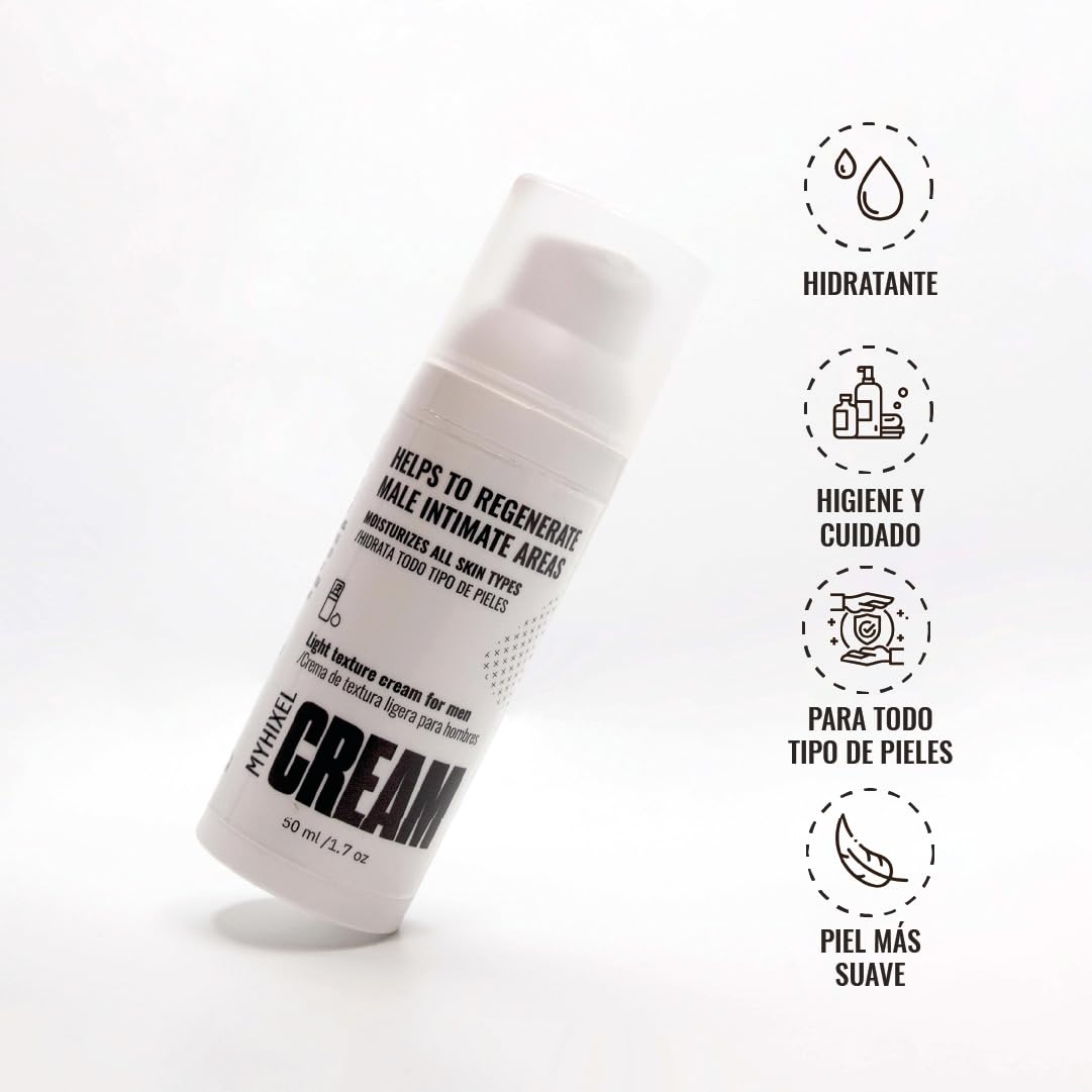 MYHIXEL Crema Hidratante Íntima Hombre – Cuidado y Protección Zona Íntima Masculina con Aloe Vera, Secreción de Caracol y Ácido Hialurónico – Hidratación y Reparación Diaria – 50 ml (2 Unidad)
