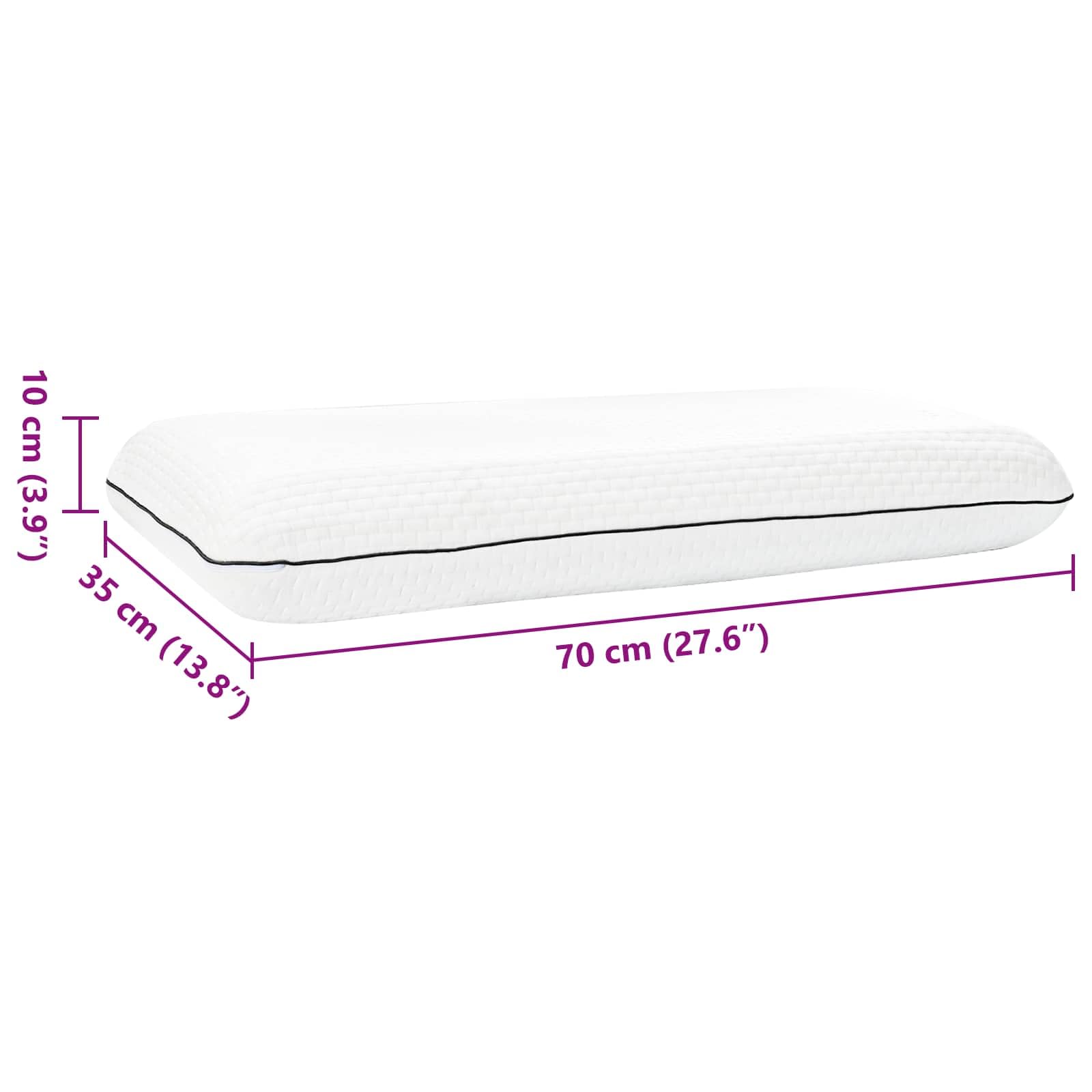 Cuscino per dormire, tinta unita, bianco, 70 x 35 x 10 cm, schiuma gel memory foam con tecnologia gel rinfrescante, cuscino cervicale ergonomico per chi dorme sul fianco, traspirante e