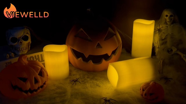 Image of VIEWELLD Flameless Candles with Remote, Battery Operated Candles, LED Pillar Candles with Timer 2 /4 /6 /8 Hours, Real Wax Pack of 3, Indoor Home Decor (Ivory)
