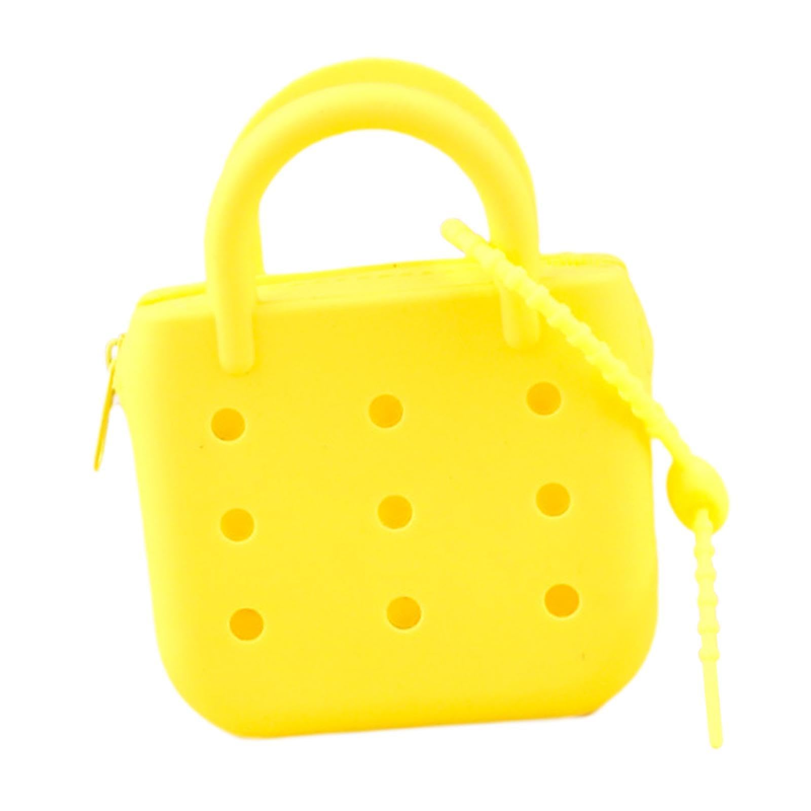 Beach Tote Bag Holes Pouch Waterproof for Women for Travel Swimming Outdoor Yellow-image-15