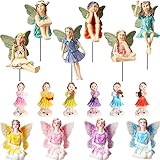 Queekay 16 Pieces Fairies Accessories Miniature Fairies Decor Fairy Figurine for Garden Outdoor Yard Home Decoration