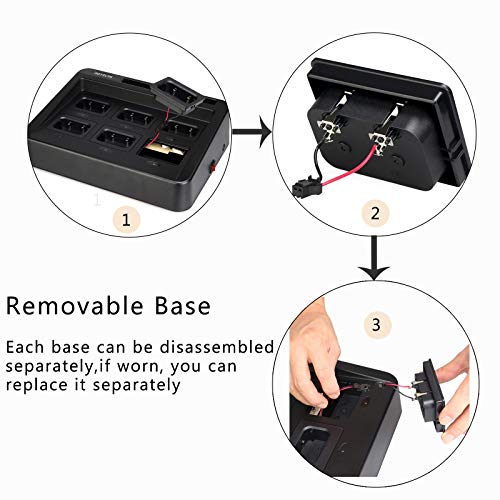 Retevis RT29 Walkie Talkie, Walkie Talkie Professionale con Caricatore a Sei Vie, Batteria Grande da 3200 mAh, 16 Canali, Monitor di Scan VOX TOT, Walkie Talkie a Lunga Distanza (6 Pezzi, Nero) - Image 5