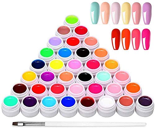 Anself nail gel polish, 36 colors x 8ml nail art pigment set nail…