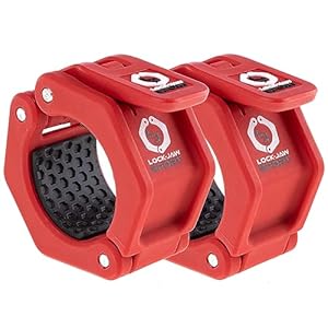 Lock-Jaw Sport Olympic Barbell Collar – Quick Release Barbell Clamp (Red)