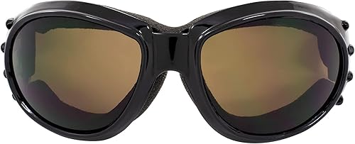 Miniatura 5 de Birdz 2 pares de gafas Eagle Black acolchadas para motocicleta con lentes transparentes y ámbar