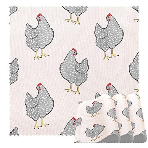 Set de table antidérapant et résistant à la chaleur motif poule x4