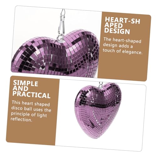 Adorno colgante en forma de corazón para fiestas de discoteca, espejo reflectante para bodas, cumpleaños y festivales, decoración encantadora que crea una atmósfera deslumbrante miniatura 7