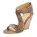 Produktbild Damen Sandalen Retro Schlangenhautmuster Sandalette Peep Toe Hochzeitsschuhe Abend Party Kleidschuhe Sommer Outdoor Sandals Freizeitschuhe(1-Braun/Brown,37)