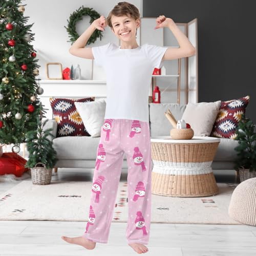 Boy's Pants Funny Christmas Snowmen Jogger Pants Elastic Waist Long Bottoms Trousers with Pockets 6-14 Years2