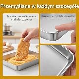 4-częściowy zestaw misek do panierowania, ze stali nierdzewnej, z zaciskiem ze stali nierdzewnej, do ryb, mięsa, warzyw (25 x 19 x 5 cm)