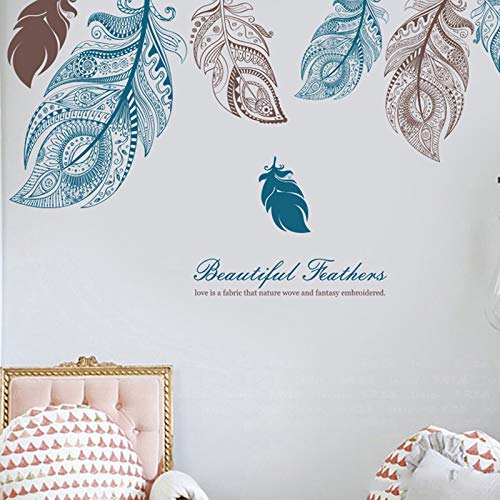 M Achoose Feathers Wall Decals Large Wall Stickers Peel And Stick Removable Decal Stick Diy Wall Art Murals Home Wall Decor For Bedroom Living Room Classroom Office Wall Decaoration #TOP5