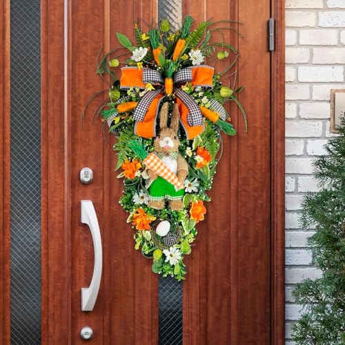 Couronne de Pâques larme aux carottes pour déco de maison - 8