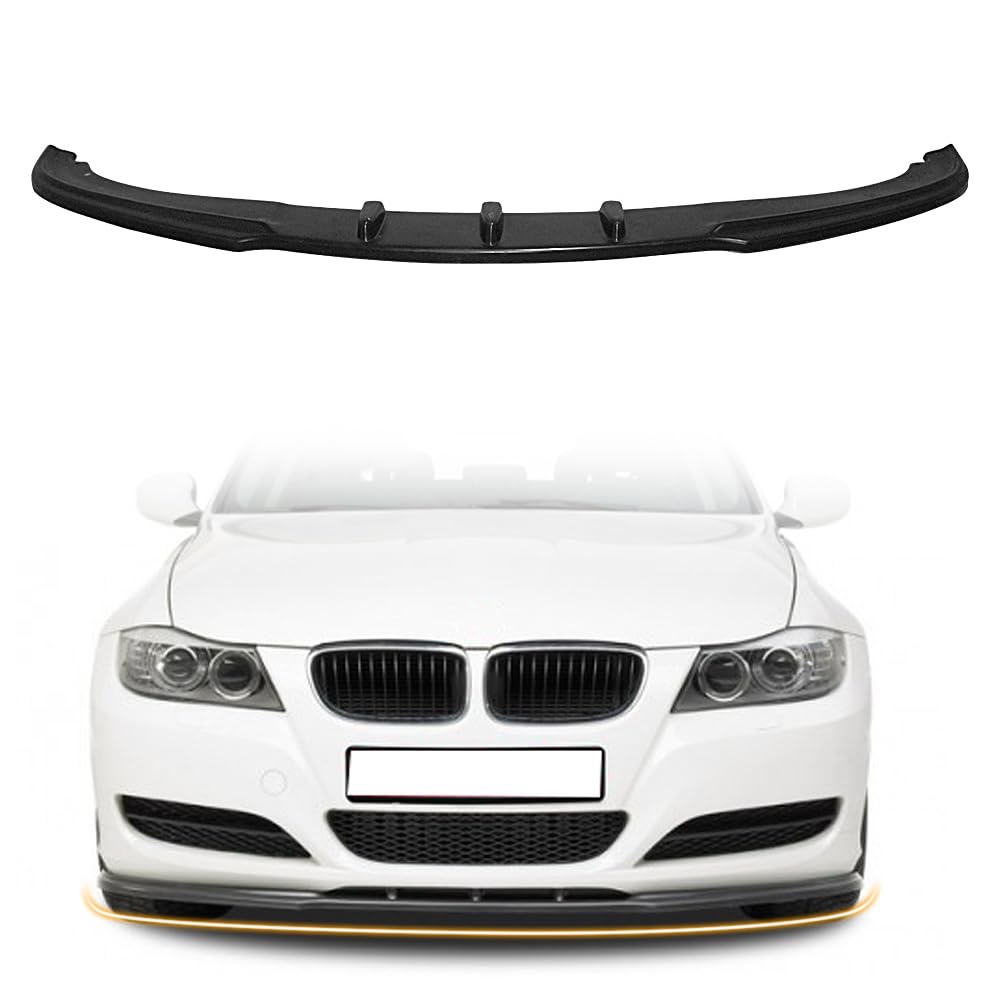 MODILOVER Front Bumper Lip Spoiler, Compatible with 2009-2011 BMW 3-Series E90 Sedan, PU Unpainted MX Style Add-on Front Splitter Air Dam Chin