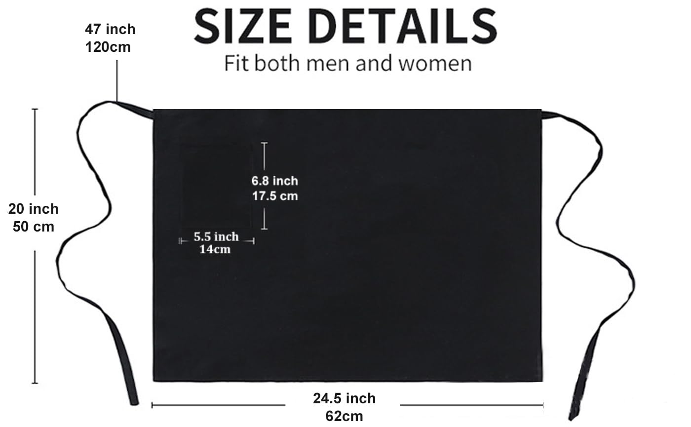 4sold (2 Pack 100% Cotton Unisex Adjustable Bib Apron with 2 Pockets Thick Cooking Kitchen Chef Women Men Aprons for Home Kitchen Restaurant - Image 2